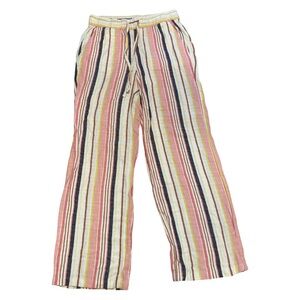 Old Navy Linen-Blend Wide-Leg Striped Pants size Small